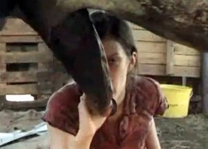 The cock of a horse is on the mind of this slut